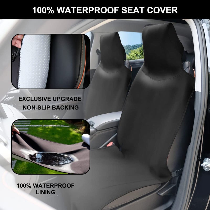 INFANZIA Premium Waterproof Seat Cover Towel Protector Neoprene Universal Fit, Upgraded 100% Washable & Removable Non-Slip Sweat Carseat Towel Covers, Perfect for Gym/Yoga/Workoutï¼ˆBlack,1PCS - Image 2